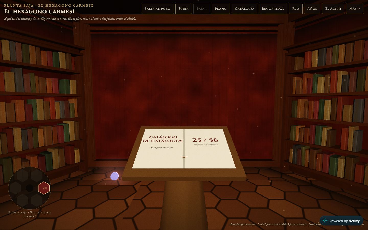 El Hexágono Carmesí y su catálogo en la Biblioteca de los místicos.